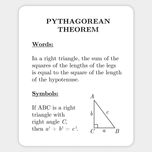 Pythagorean Theorem Sticker